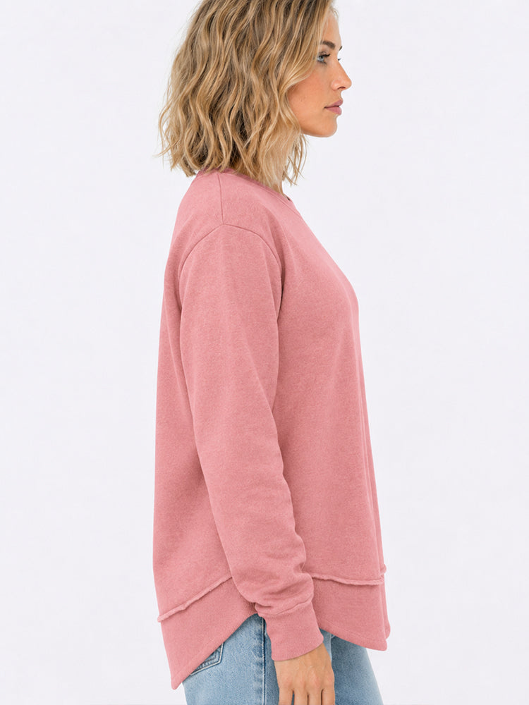 Raw Seam Fleece Sweatshirt