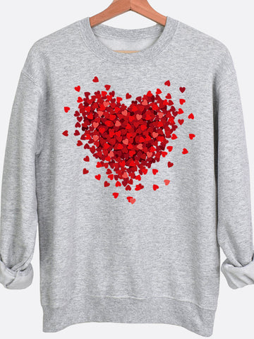 3D Heart Graphic Sweatshirt