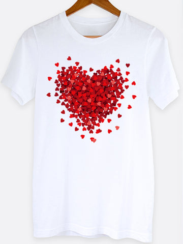 3D Heart Graphic Tee