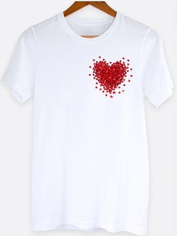 3D Mini Heart Pocket Graphic Tee