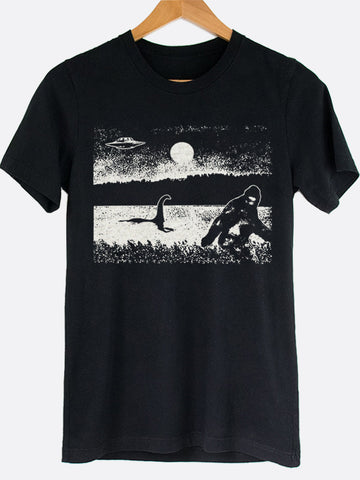 Bigfoot Nessie UFO Graphic Tee