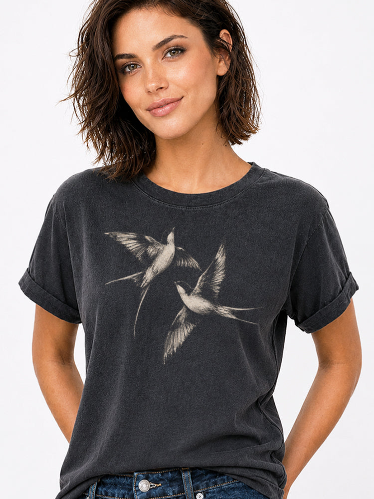 Swallows In Flight Graphic Tee