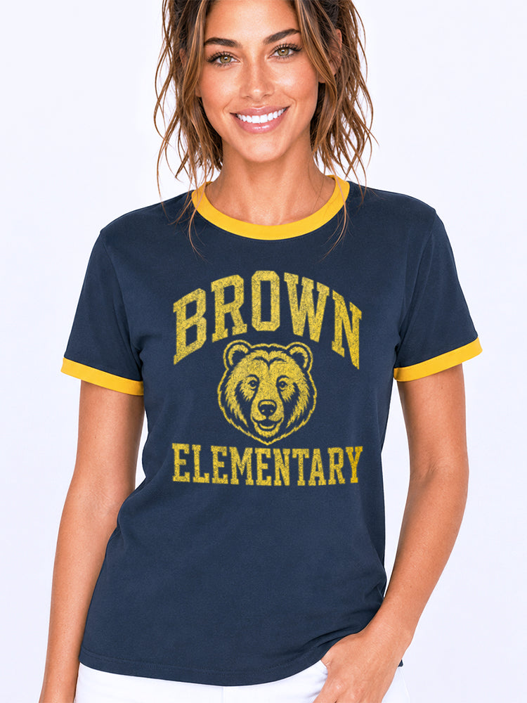 Vintage Brown Elementary Ringer Tee
