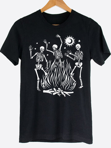 Campfire Skeletons Graphic Tee