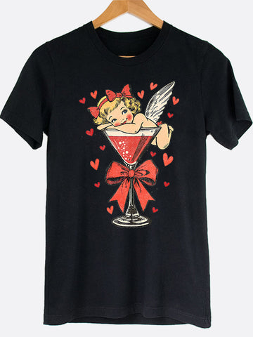 Cherub In A Martini Glass Graphic Tee