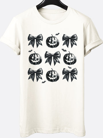 Coquette Bows & Pumpkins Graphic Tee