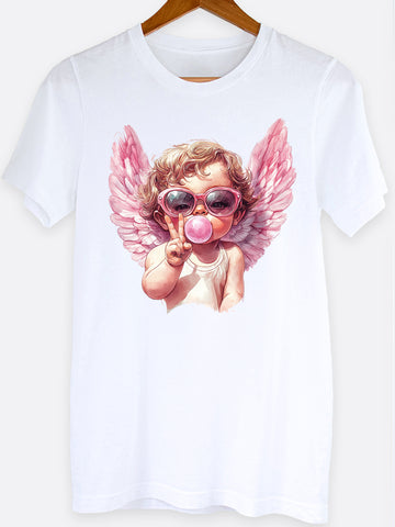 Cupid Blowing A Bubble Graphic Tee