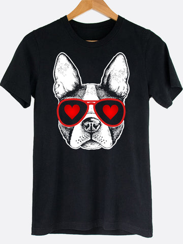 Dog & Heart Shades Graphic Tee