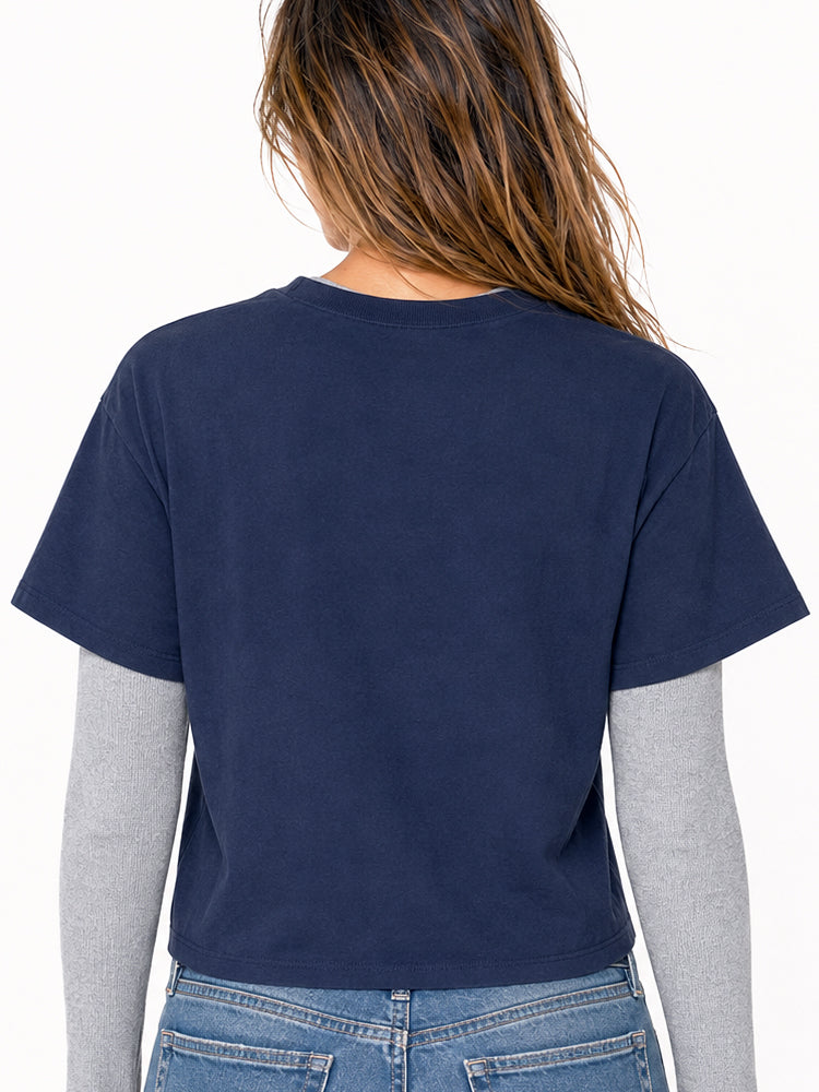 Drop Shoulder Crop Tee