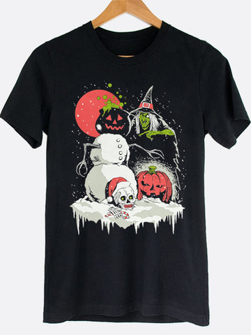 Halloween Snowman Graphic Tee