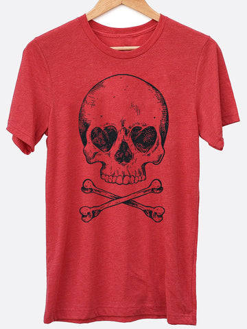 Heart Eyes Skull Graphic Tee