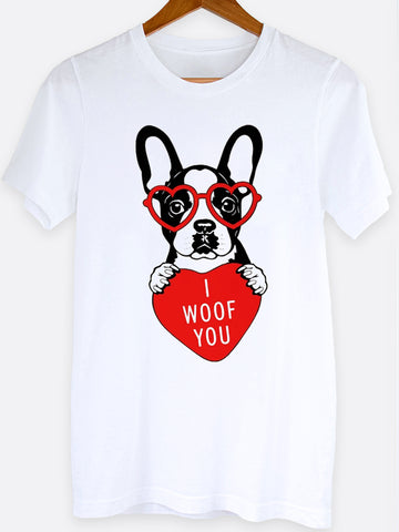 I Woof You Boston Terrier Graphic Tee