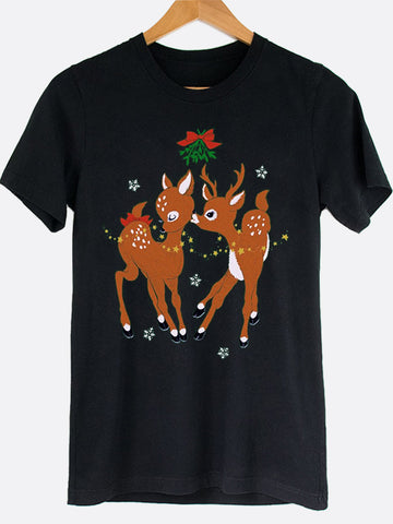 Kissing Reindeer Graphic Tee