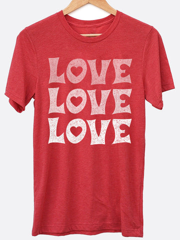 Love Love Love Heart Graphic Tee