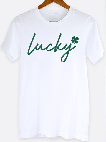 Lucky With Shamrock Graphic Tee