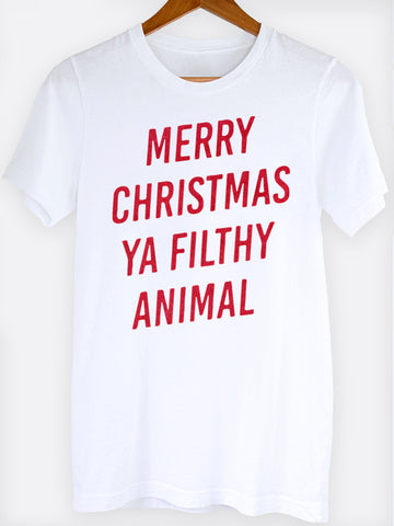 Merry Christmas Ya Filthy Animal Graphic Tee