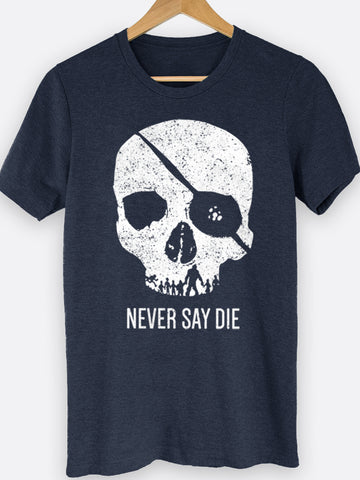 Never Say Die Skull Graphic Tee