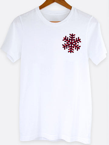 Plaid Snowflake Pocket Graphic Tee