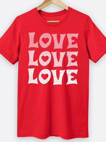 Love Love Love Heart Graphic Tee