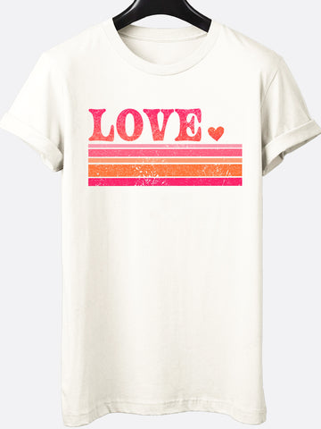 Retro Love Stripe Graphic Tee