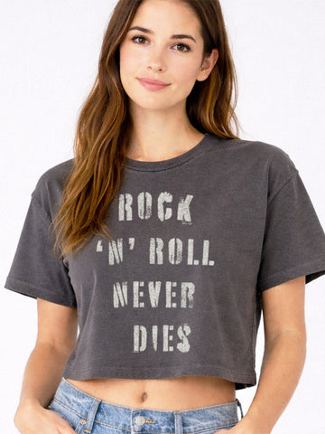 Rock N' Roll Never Dies Crop Tee