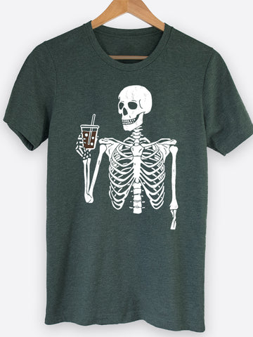 Skeleton Iced Coffee Graphic Tee