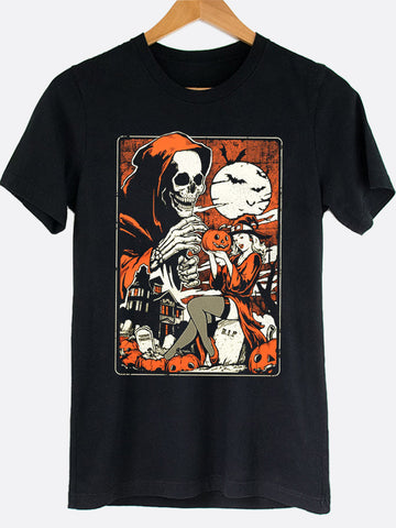 Skeleton & Witch Graphic Tee