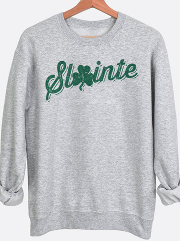 Slainte With Shamrock Graphic Sweatshirt