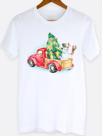 Red Truck Watercolor Graphic Tee