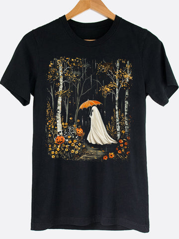 Ghost With Umbrella Graphic Tee